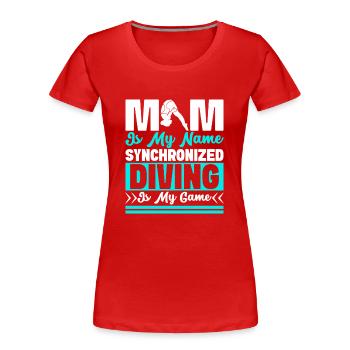 Kunstspringen Turmspringer Sprungbrett - Frauen Premium Bio T-Shirt - Rot - Vorne - Mia (176cm)