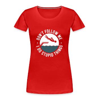 Kunstspringen Turmspringer Sprungbrett - Frauen Premium Bio T-Shirt - Rot - Vorne - Mia (176cm)