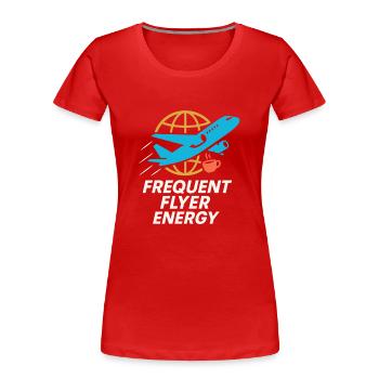 Hôtesse de l’air Personnel navigant commercial Life Aviation - T-shirt bio Premium Femme - rouge - Devant - Mia (176cm)