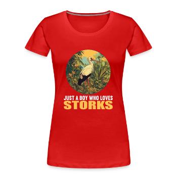 Störche Storch - Frauen Premium Bio T-Shirt - Rot - Vorne - Mia (176cm)
