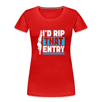 Kunstspringen Turmspringer Sprungbrett - Frauen Premium Bio T-Shirt - Rot - Vorne - Mia (176cm)