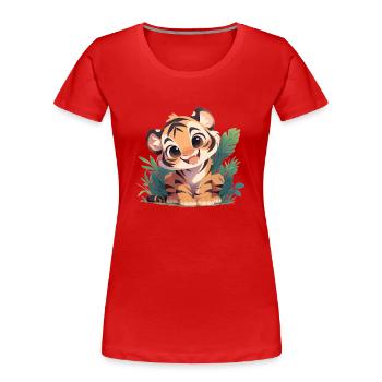 Tigre de Sumatra - T-shirt bio Premium Femme - rouge - Devant - Mia (176cm)