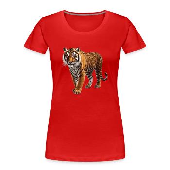 Tigre de Sumatra - T-shirt bio Premium Femme - rouge - Devant - Mia (176cm)