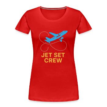 Hôtesse de l’air Personnel navigant commercial Life Aviation - T-shirt bio Premium Femme - rouge - Devant - Mia (176cm)