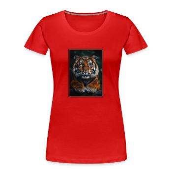 Tigre de Sumatra - T-shirt bio Premium Femme - rouge - Devant - Mia (176cm)