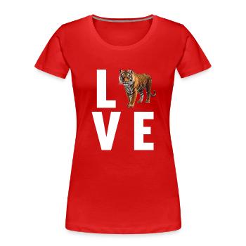 Tigre de Sumatra - T-shirt bio Premium Femme - rouge - Devant - Mia (176cm)