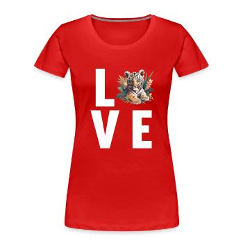Tigre de Sumatra - T-shirt bio Premium Femme - rouge - Devant - Mia (176cm)