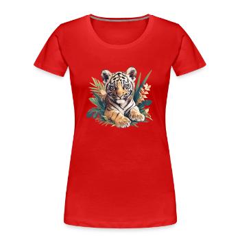 Tigre de Sumatra - T-shirt bio Premium Femme - rouge - Devant - Mia (176cm)
