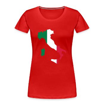 Italy - Frauen Premium Bio T-Shirt - Rot - Vorne - Mia (176cm)