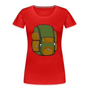 backpack - Women's Premium Organic T-Shirt - red - Front - Mia (176cm)