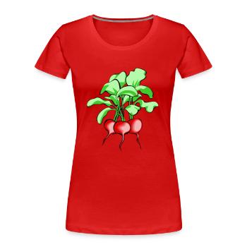 Des radis. Idée de cadeau - T-shirt bio Premium Femme - rouge - Devant - Mia (176cm)