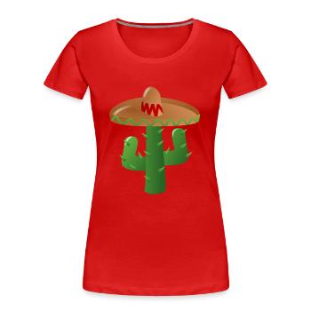 Cactus Mexican - Women's Premium Organic T-Shirt - red - Front - Mia (176cm)