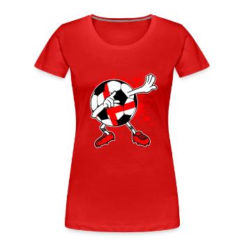ENGLAND Fußball Nationalmannschaft WM - Frauen Premium Bio T-Shirt - Rot - Vorne - Mia (176cm)