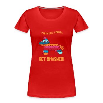 Pinata - Party - Feiern - Frauen Premium Bio T-Shirt - Rot - Vorne - Mia (176cm)