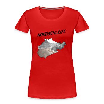 Nordschleife - T-shirt bio Premium Femme - rouge - Devant - Mia (176cm)