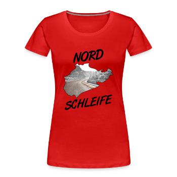 Nordschleife - T-shirt bio Premium Femme - rouge - Devant - Mia (176cm)