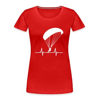 Parapente - heartbeat - parapente - T-shirt bio Premium Femme - rouge - Devant - Mia (176cm)