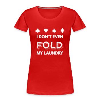 Poker - Poker - Jeu de cartes - Cartes - Cadeau - T-shirt bio Premium Femme - rouge - Devant - Mia (176cm)