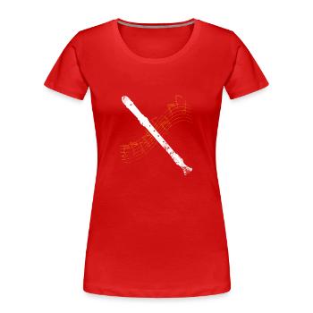 La flûte est ma vie. Cadeau de musique Flutes - T-shirt bio Premium Femme - rouge - Devant - Mia (176cm)