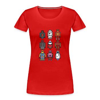 Retro Roboter - Vintage old school Robo Spielzeug - Frauen Premium Bio T-Shirt - Rot - Vorne - Mia (176cm)