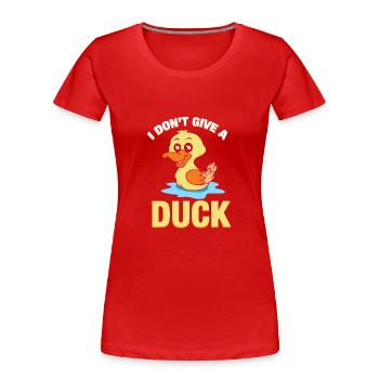 Funny Duck - Women's Premium Organic T-Shirt - red - Front - Mia (176cm)