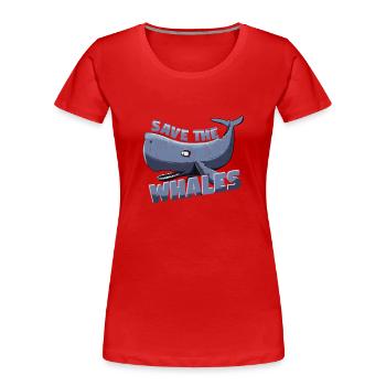 Sauvez la protection de la protection des baleines - protection des baleines - T-shirt bio Premium Femme - rouge - Devant - Mia (176cm)