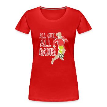 Deutschland Germany Fußball Fahne Adler Nation Ne - Frauen Premium Bio T-Shirt - Rot - Vorne - Mia (176cm)