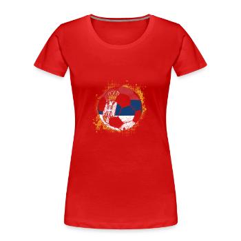 SERBIEN Fußball Nationalmannschaft WM - Frauen Premium Bio T-Shirt - Rot - Vorne - Mia (176cm)