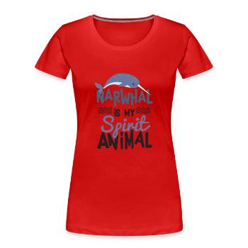 Le narval est mon animal T-shirt mignon d'animal - T-shirt bio Premium Femme - rouge - Devant - Mia (176cm)