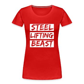 Steel Lifting Beast trainieren Training GYM shirt - Frauen Premium Bio T-Shirt - Rot - Vorne - Mia (176cm)