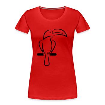 toucan - Women's Premium Organic T-Shirt - red - Front - Mia (176cm)