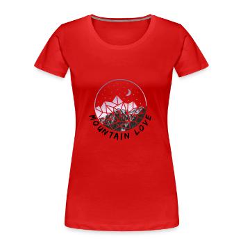 Mountain Love - Berg & Gipfelstürmer Design - Frauen Premium Bio T-Shirt - Rot - Vorne - Mia (176cm)