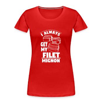 Filot Mignon Essen Lieblingsessen Geschenk Dinner - Frauen Premium Bio T-Shirt - Rot - Vorne - Mia (176cm)