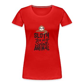 Awesome Sloth is My Spirit Animal T-shirt - Women's Premium Organic T-Shirt - red - Front - Mia (176cm)