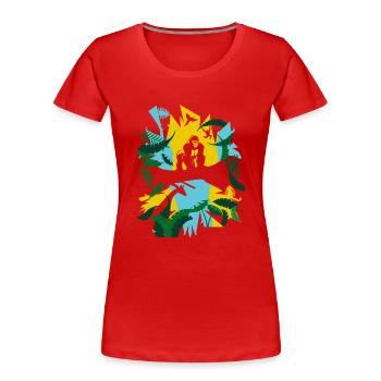 Jungle gorilla - Women's Premium Organic T-Shirt - red - Front - Mia (176cm)
