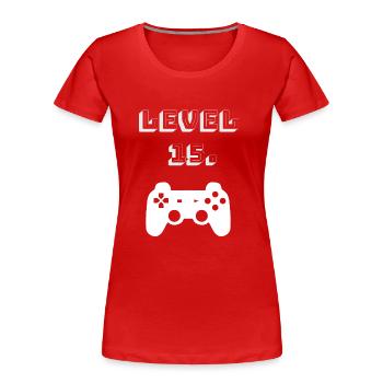 15 Geburtstag Geschenkidee Gaming Geek - 15 Jahre - Frauen Premium Bio T-Shirt - Rot - Vorne - Mia (176cm)