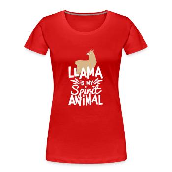 Lama mignon est mon animal T-shirt drôle d'animal - T-shirt bio Premium Femme - rouge - Devant - Mia (176cm)