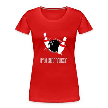 Bowling - spielen - Geschenk - Kegel - Frauen Premium Bio T-Shirt - Rot - Vorne - Mia (176cm)