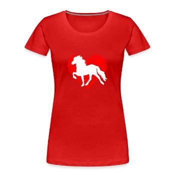 Islandpferd Isländer Islandpony Reiten Tölt Pass - Frauen Premium Bio T-Shirt - Rot - Vorne - Mia (176cm)