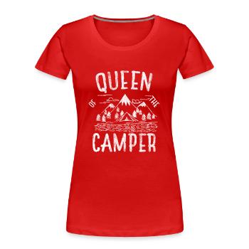 Queen Of The Camper Cadeau Camping Camper Shirt - T-shirt bio Premium Femme - rouge - Devant - Mia (176cm)