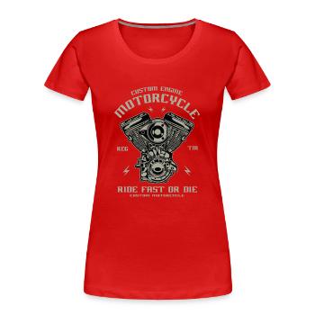 Custom Engine - Women's Premium Organic T-Shirt - red - Front - Mia (176cm)