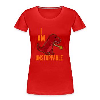 T-Rex Je ne m'arrête pas Drôle - T-shirt bio Premium Femme - rouge - Devant - Mia (176cm)