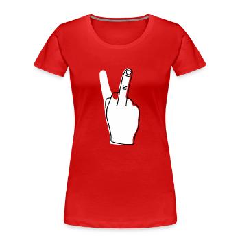 Donner le doigt - Provocateur sarcastique - T-shirt bio Premium Femme - rouge - Devant - Mia (176cm)