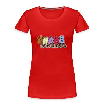 Kindergarten Chaos coordinateur - T-shirt bio Premium Femme - rouge - Devant - Mia (176cm)