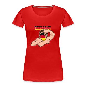 Germany Fan Gift Football Germany - Women's Premium Organic T-Shirt - red - Front - Mia (176cm)