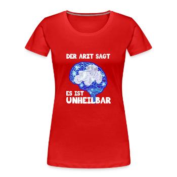 Traktor Trekker Landwirt Bauer - Frauen Premium Bio T-Shirt - Rot - Vorne - Mia (176cm)