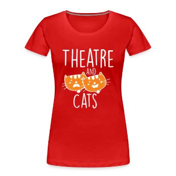 Theater and Cats - Women's Premium Organic T-Shirt - red - Front - Mia (176cm)