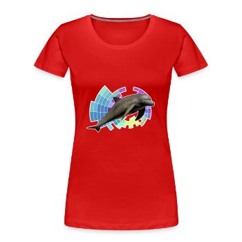 Delfin - Frauen Premium Bio T-Shirt - Rot - Vorne - Mia (176cm)