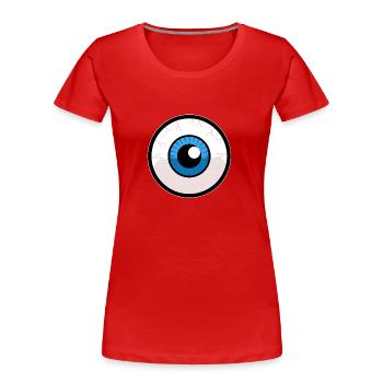 Graphiques de conception de la conception de globe d’au-moins humains - T-shirt bio Premium Femme - rouge - Devant - Mia (176cm)