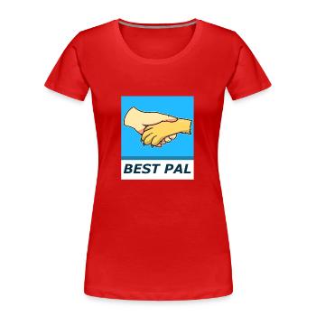 Meilleur ami - humain - chien - T-shirt bio Premium Femme - rouge - Devant - Mia (176cm)